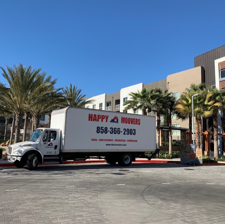 Happy Home Movers truck ready for a residential move in Southern California